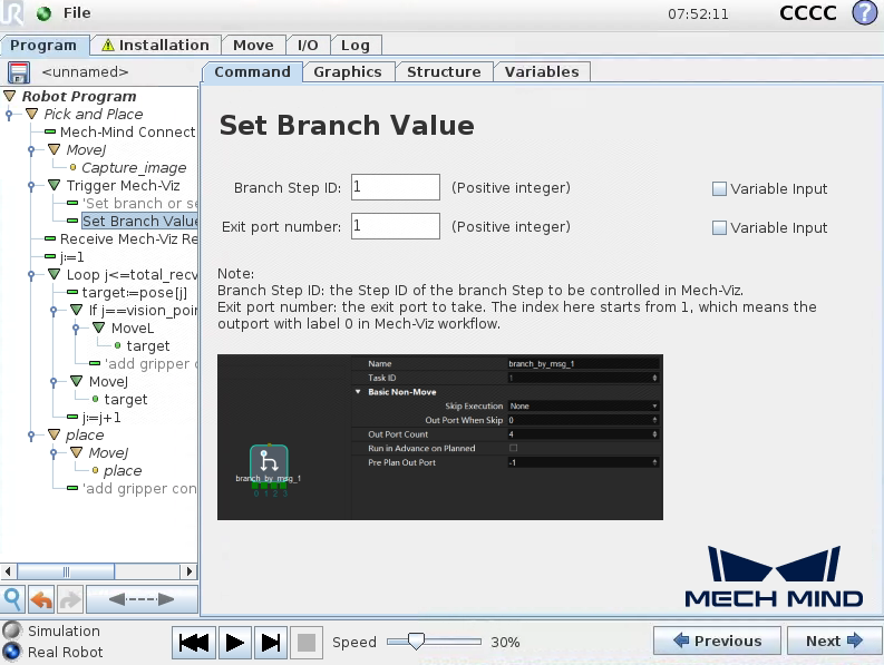 set branch value cb