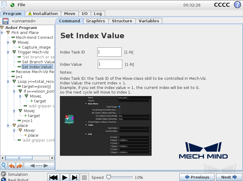 set index value cb