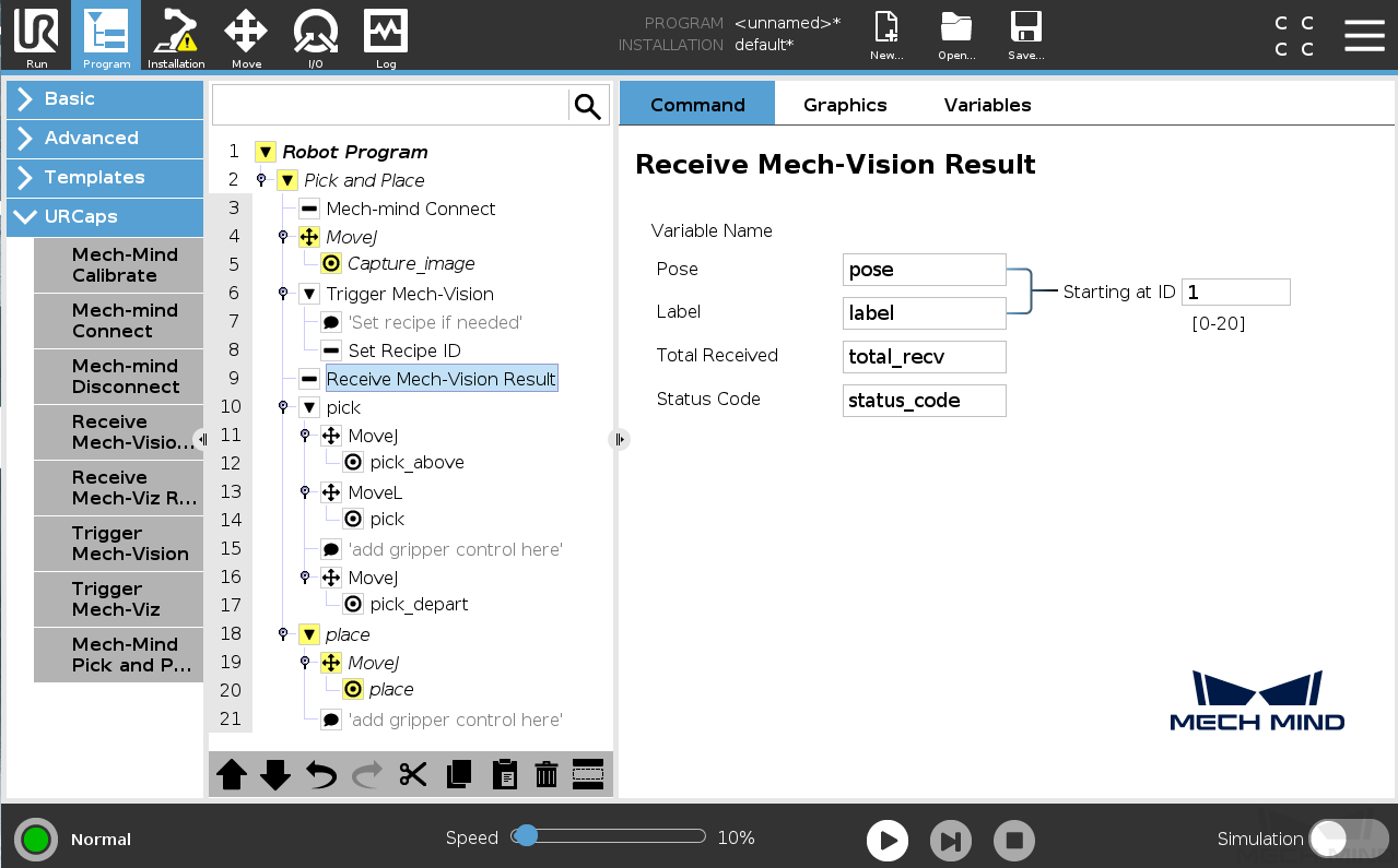 receive vision result e