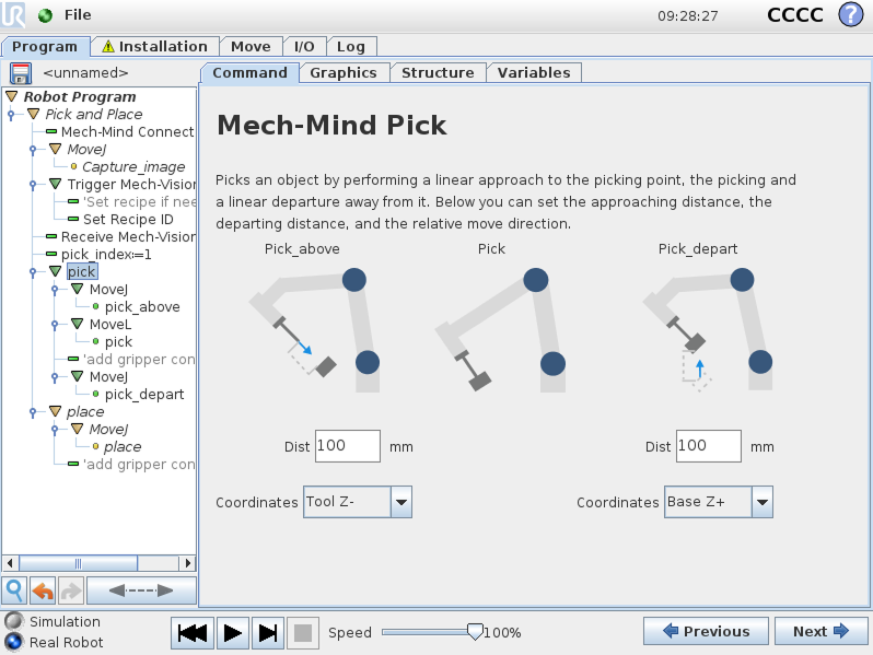 set distance coordinates cb
