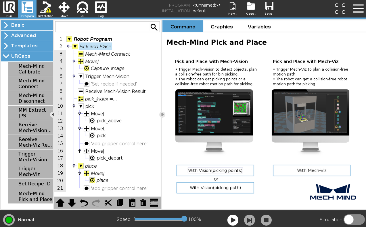 select with vision option e