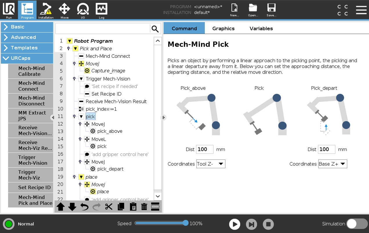 set distance coordinates e