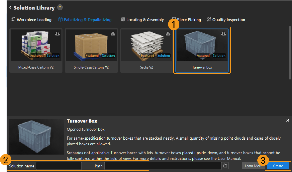 turnover box getting started create solution