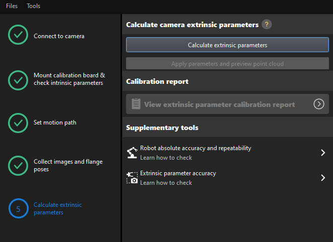 eih calib auto calculate extri