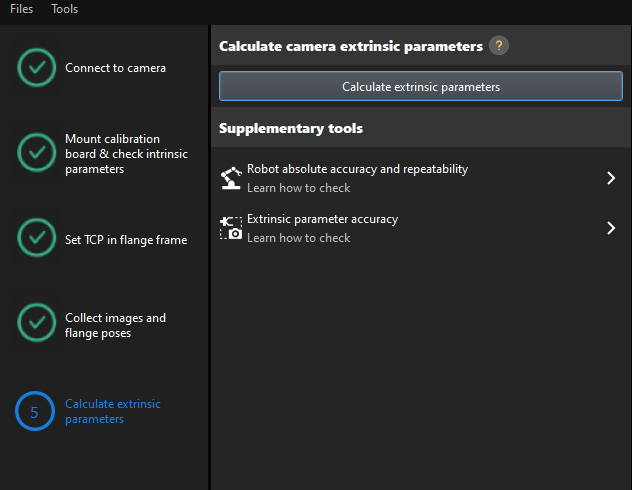 truss calib calculate extri tcp touch