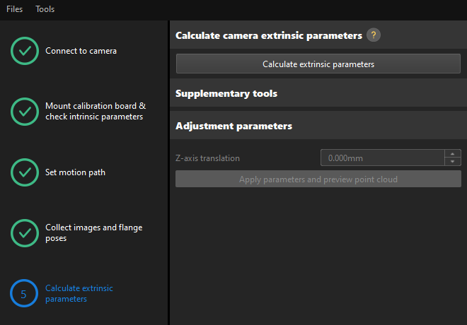 eih calib auto calculate extri 4 axis