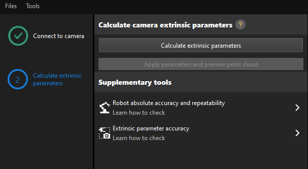 calibration ete calcualte extri param ete quick