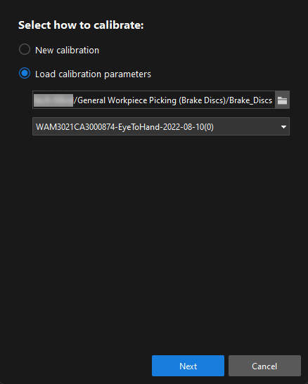 calibration reference load existing calib params