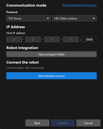 eih calib auto preset start standard interface