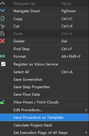 Save the procedure as a template