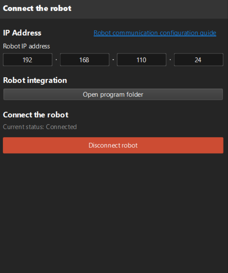 calib connect robot master control connected