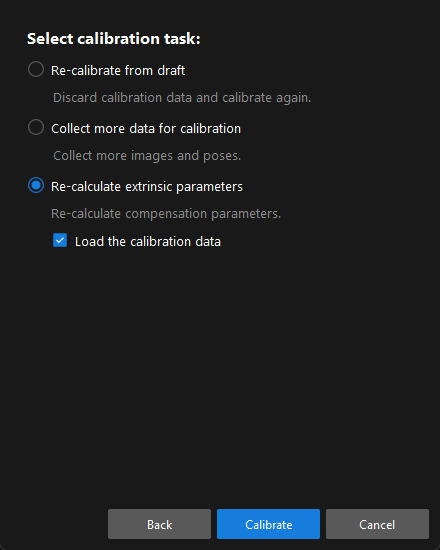 calibration reference load existing calib params 3