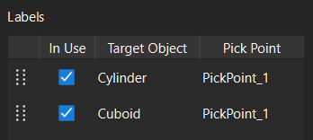 label from target object editor