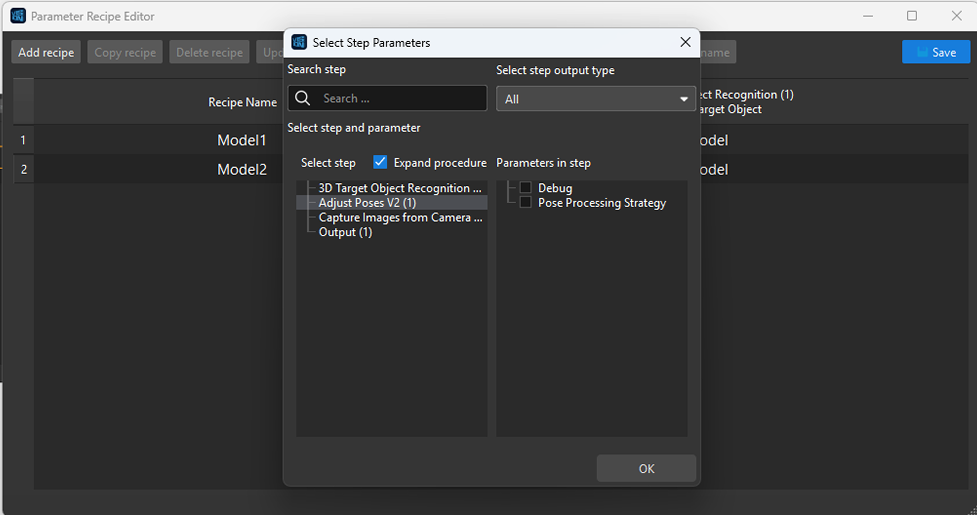 select parameter