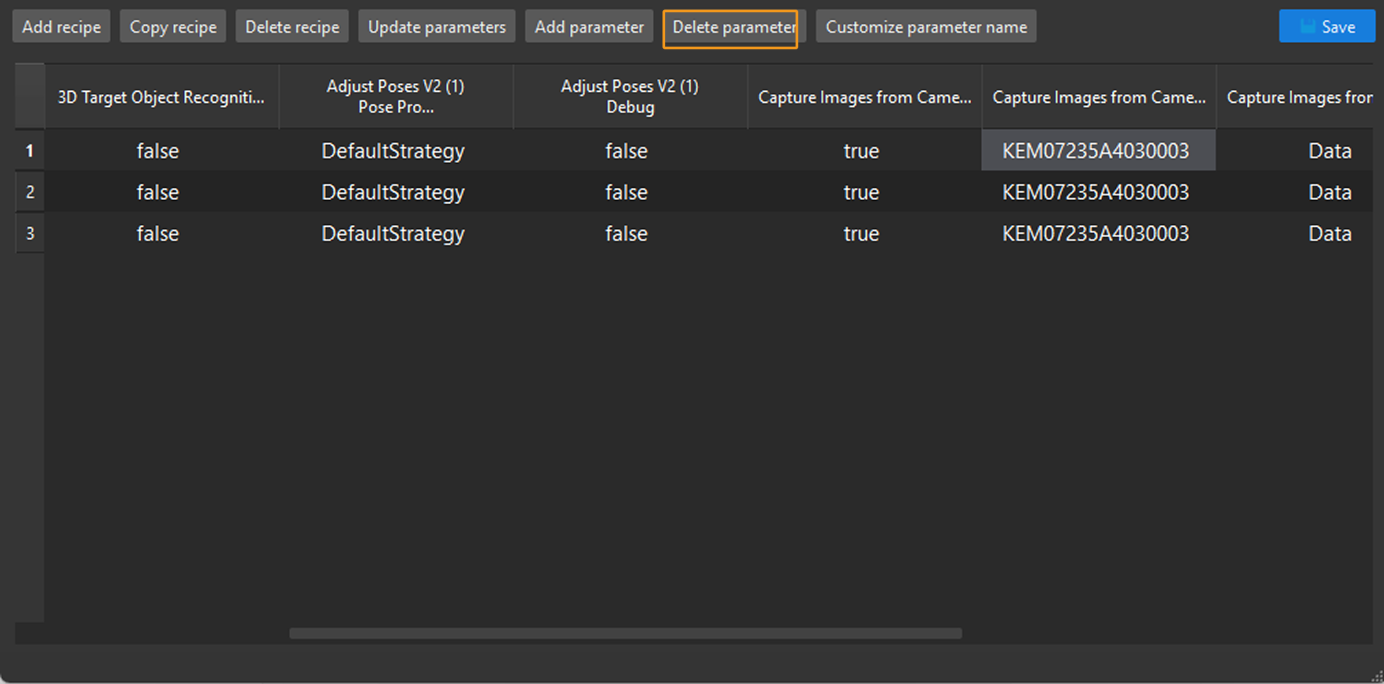 delete parameter