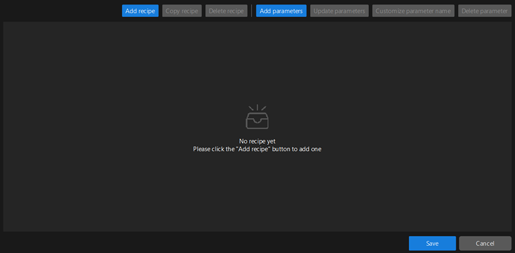 add parameter recipe open