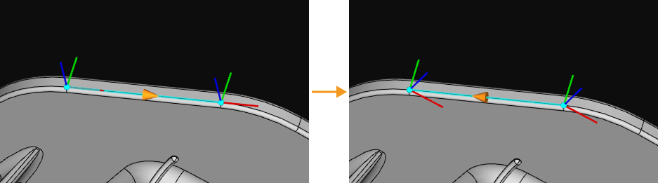 reverse trajectory direction