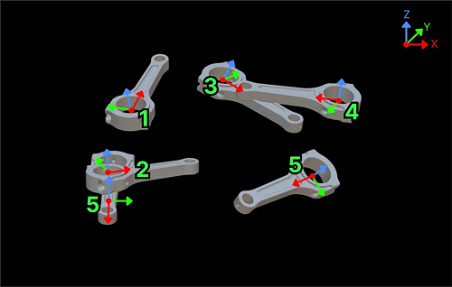 ascending by Z axis angle