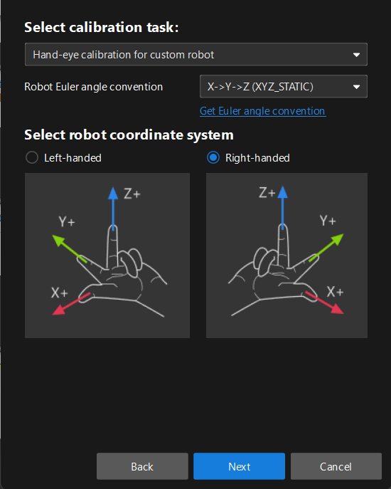 calib preset manual select task