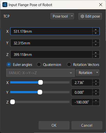 calib manual add flange pose