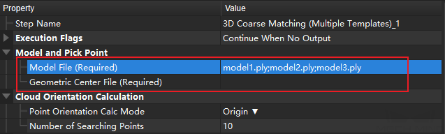 3d coarse matching multiple models input path