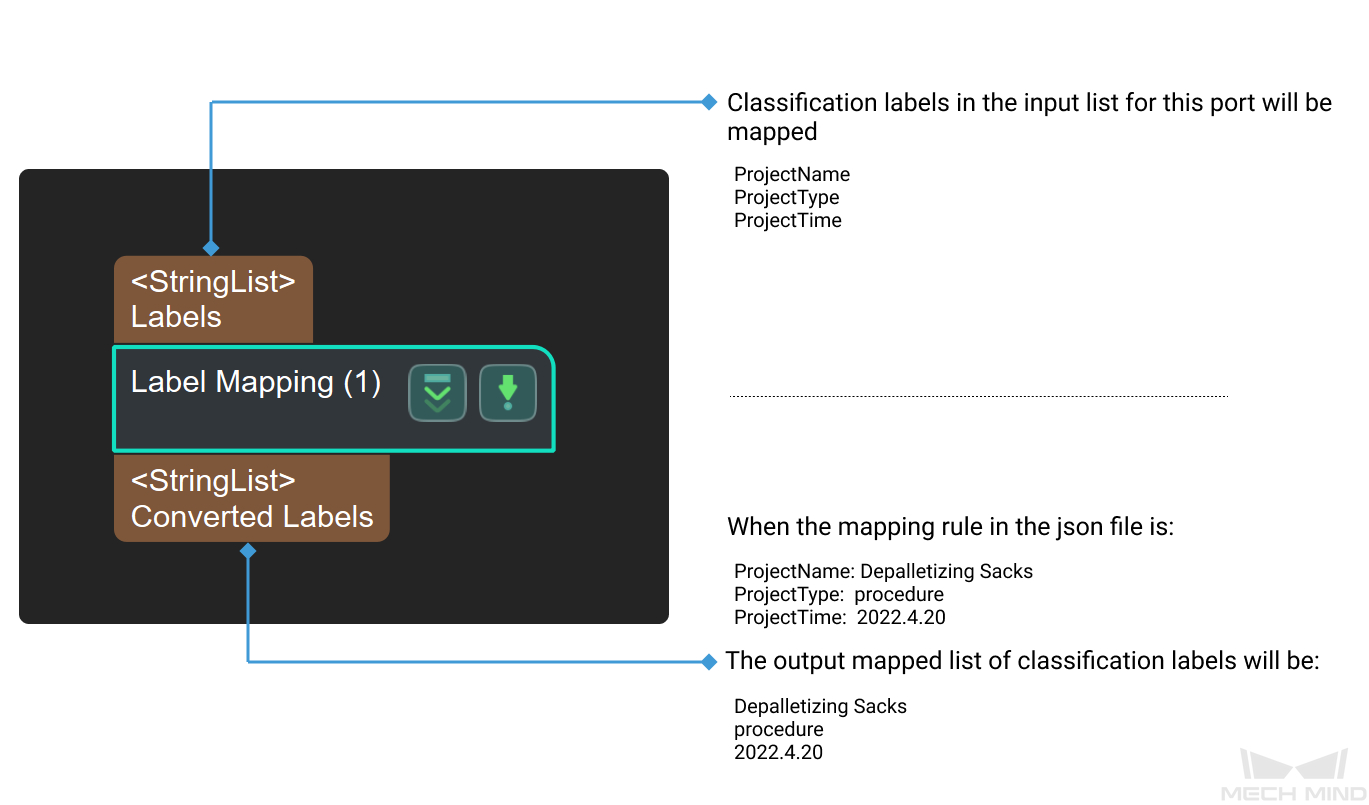 label mapping input and output