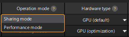 select operating mode