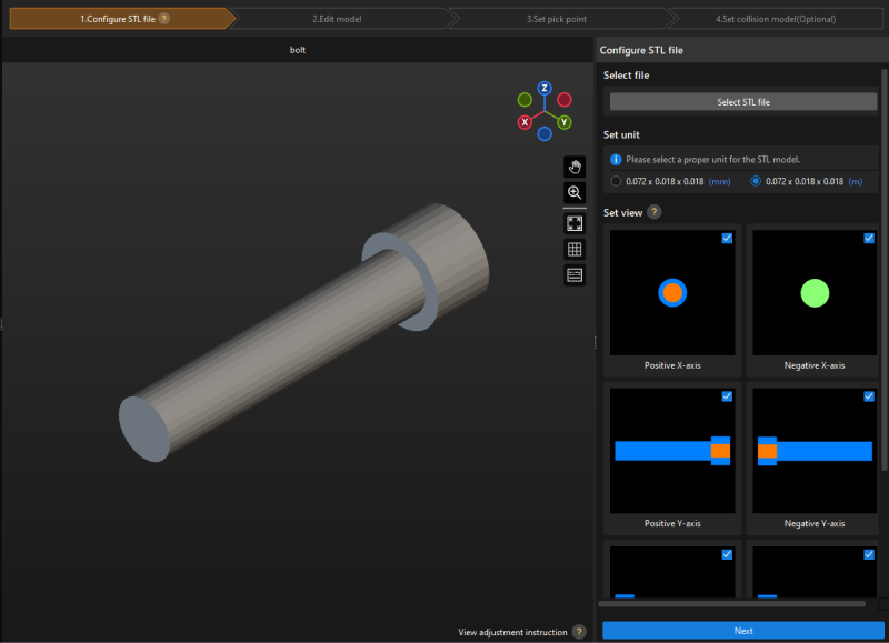 configure stl file