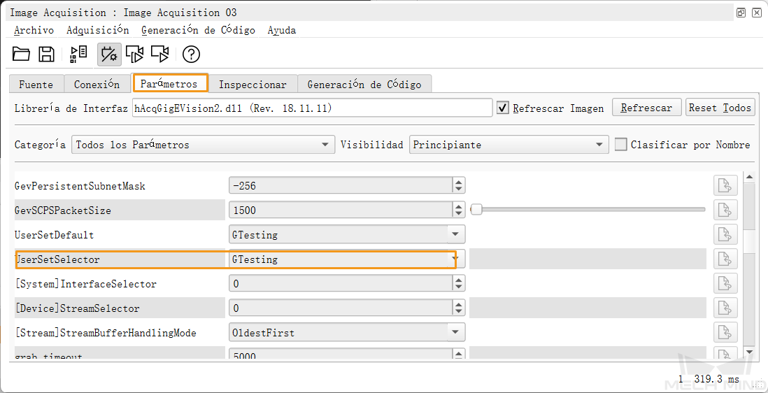 select parameter group