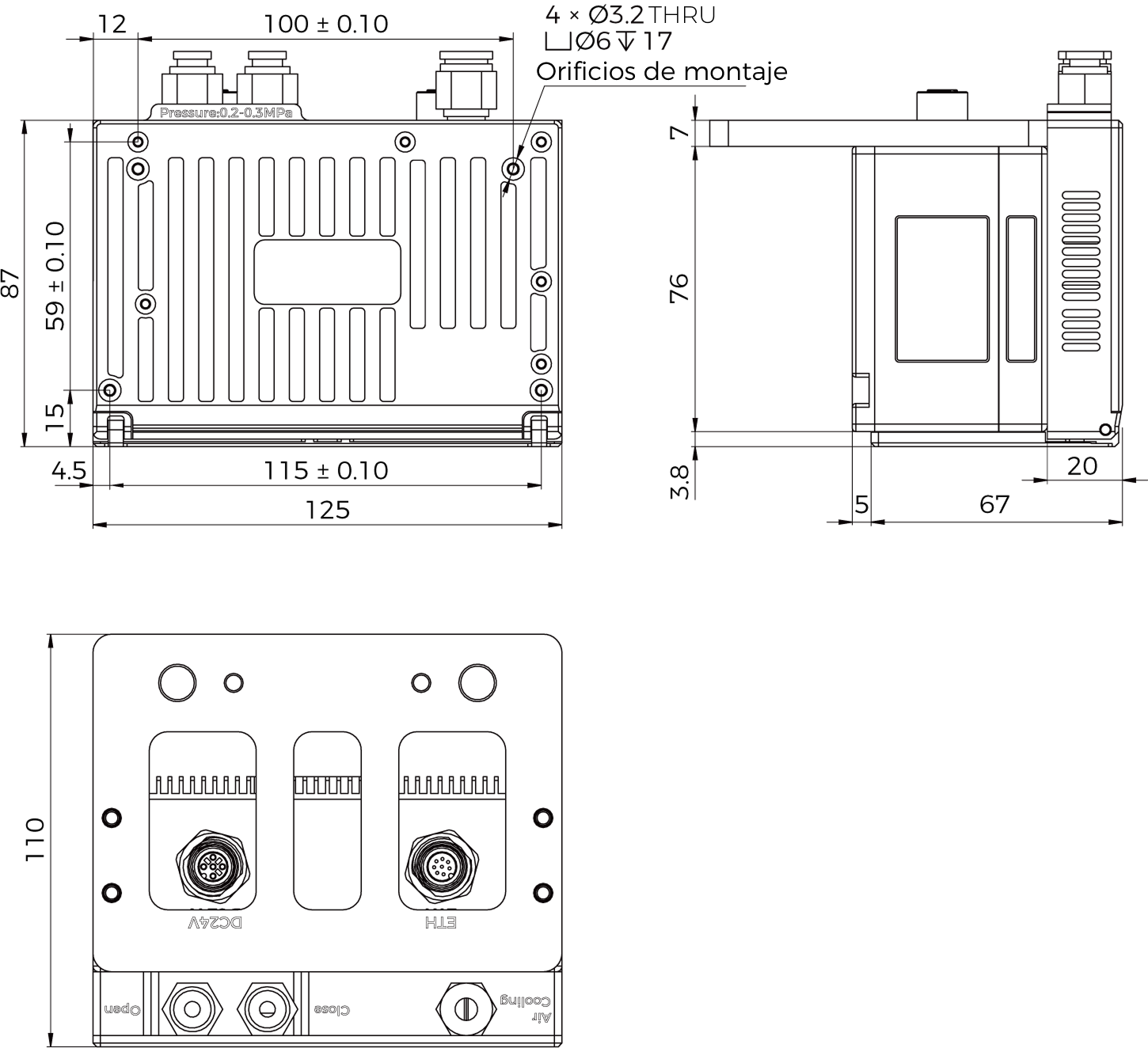 dimension shell closed