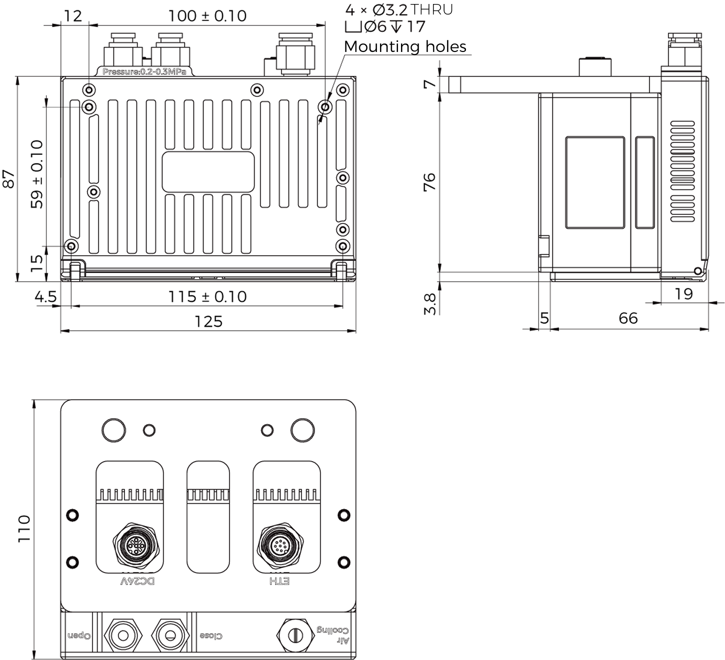 dimension shell closed