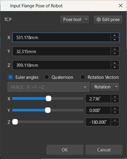 calib manual add flange pose