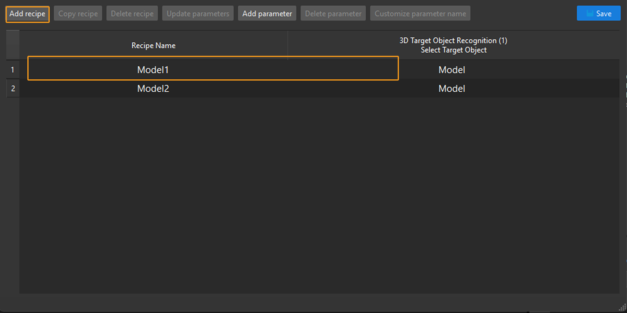 add and input recipe