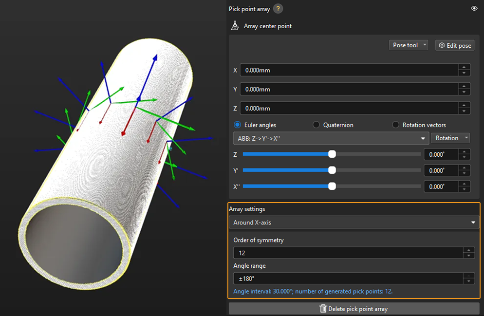 configure pick point array 1