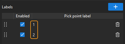 1 set pick point num label viz