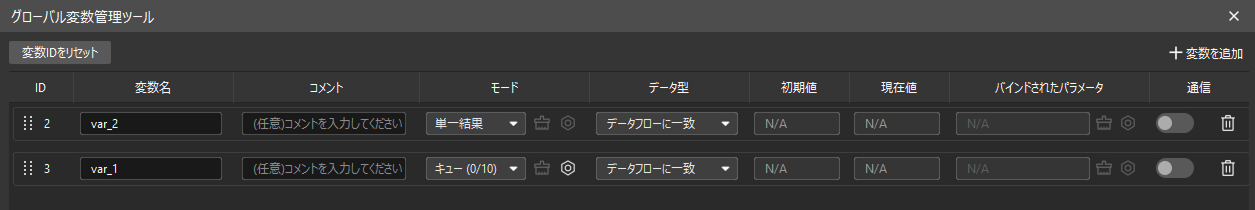 global variable management