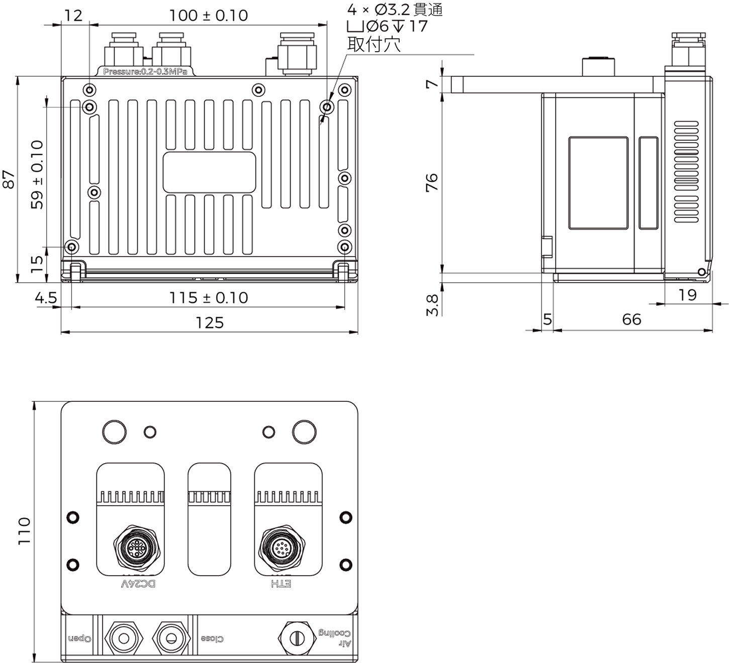 dimension shell closed