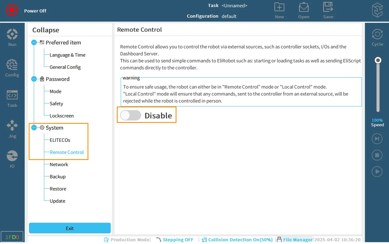 disable remote 2