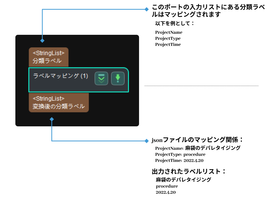 label mapping input and output