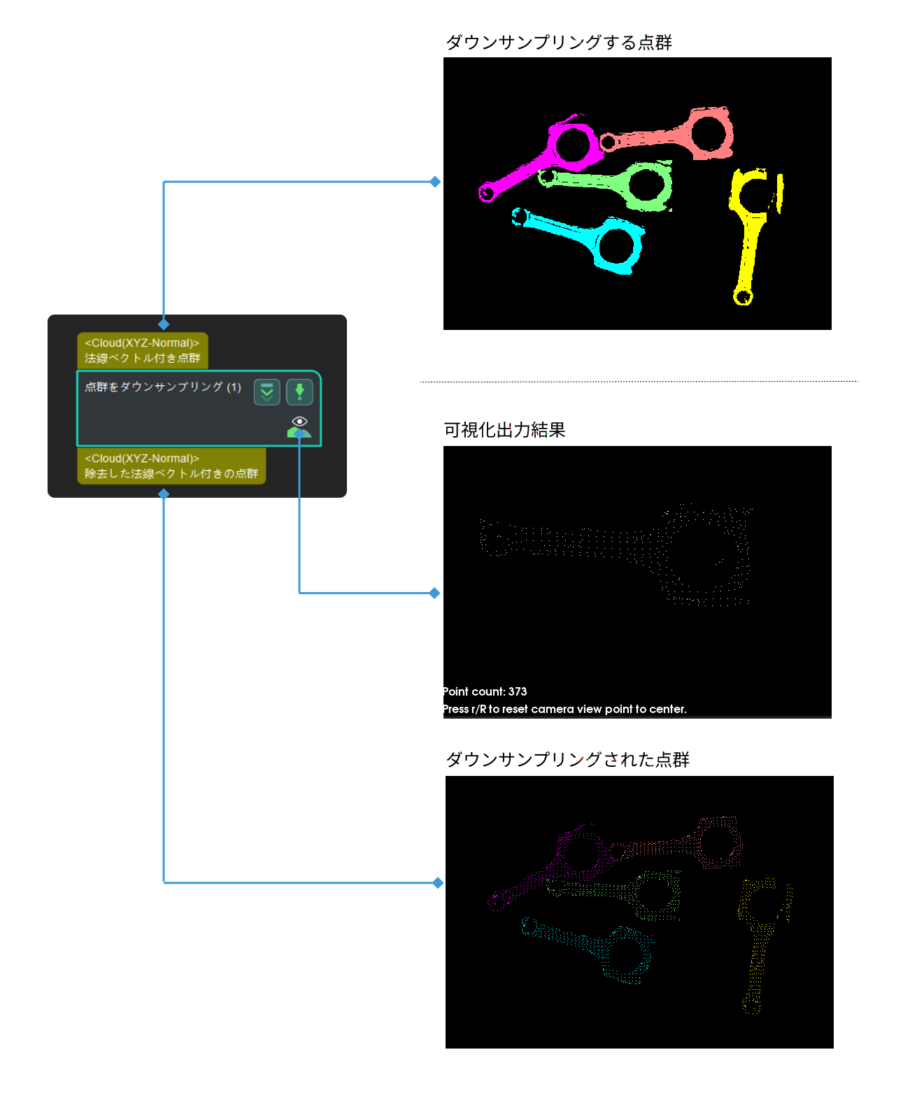 down sample point cloud input and output