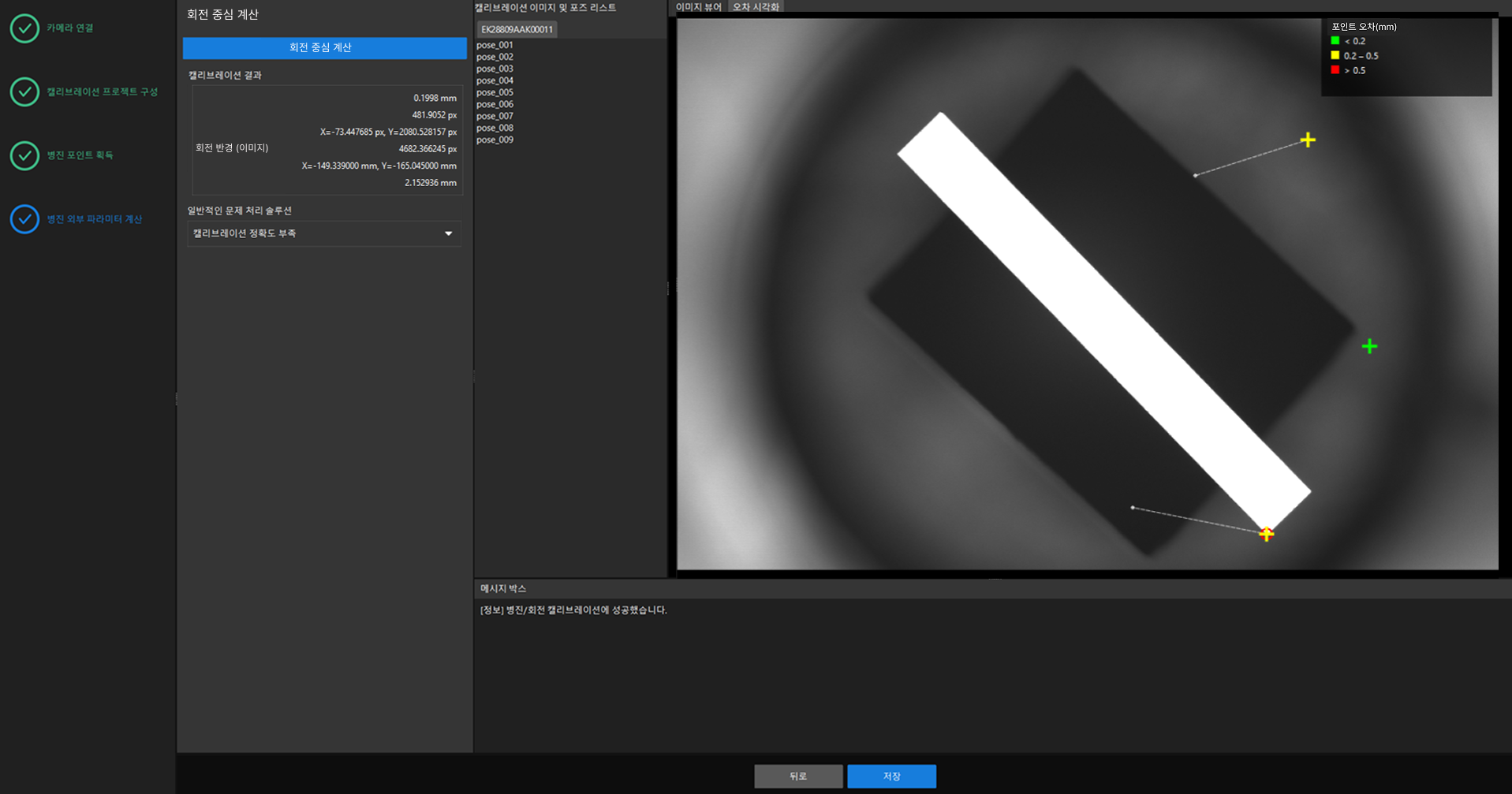 rotation calibration result