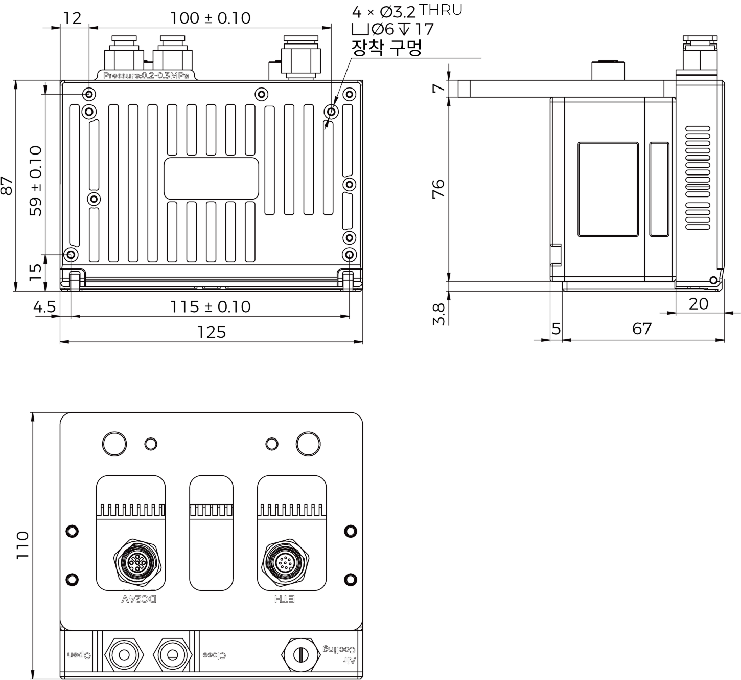 dimension shell closed