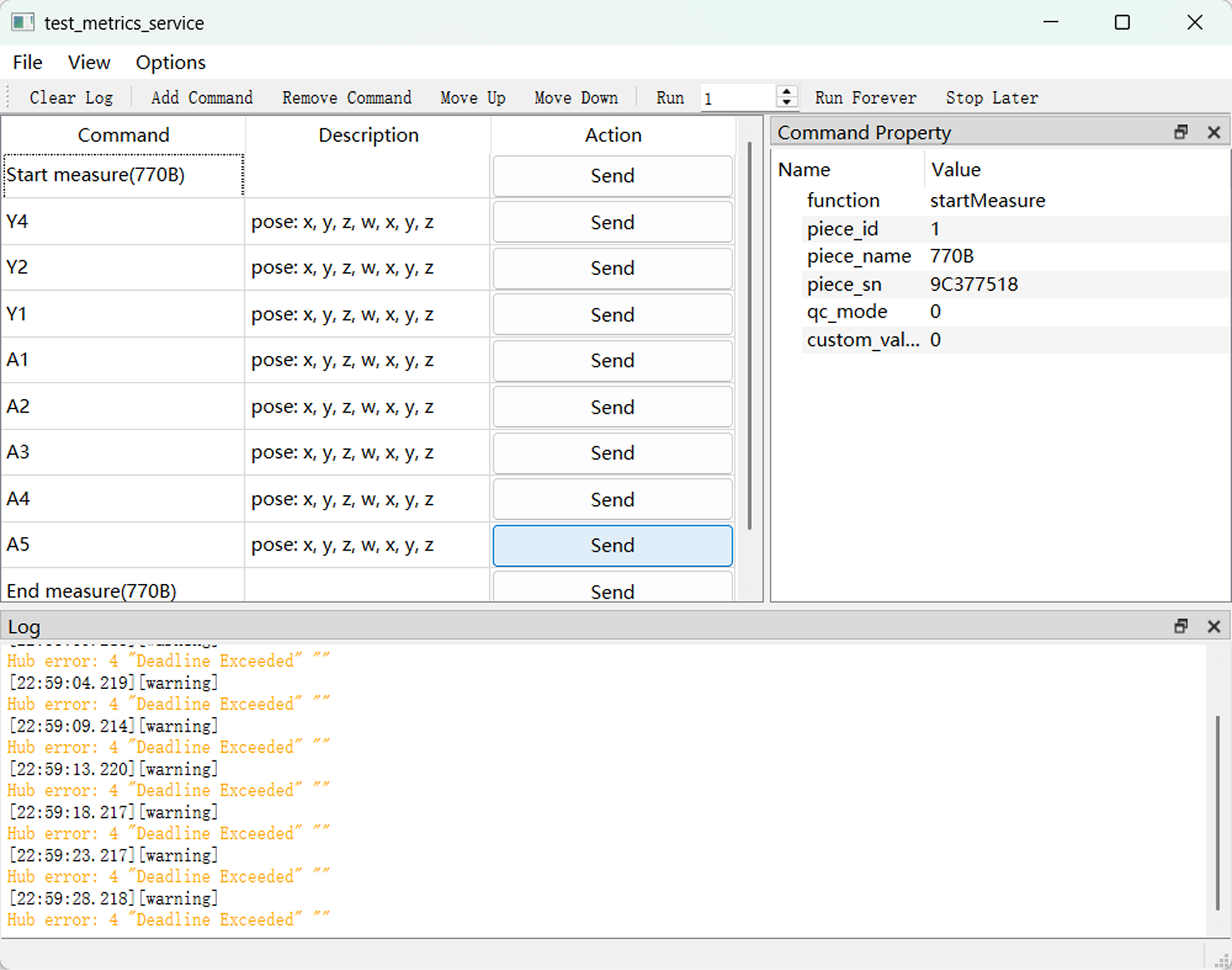 test metrics service