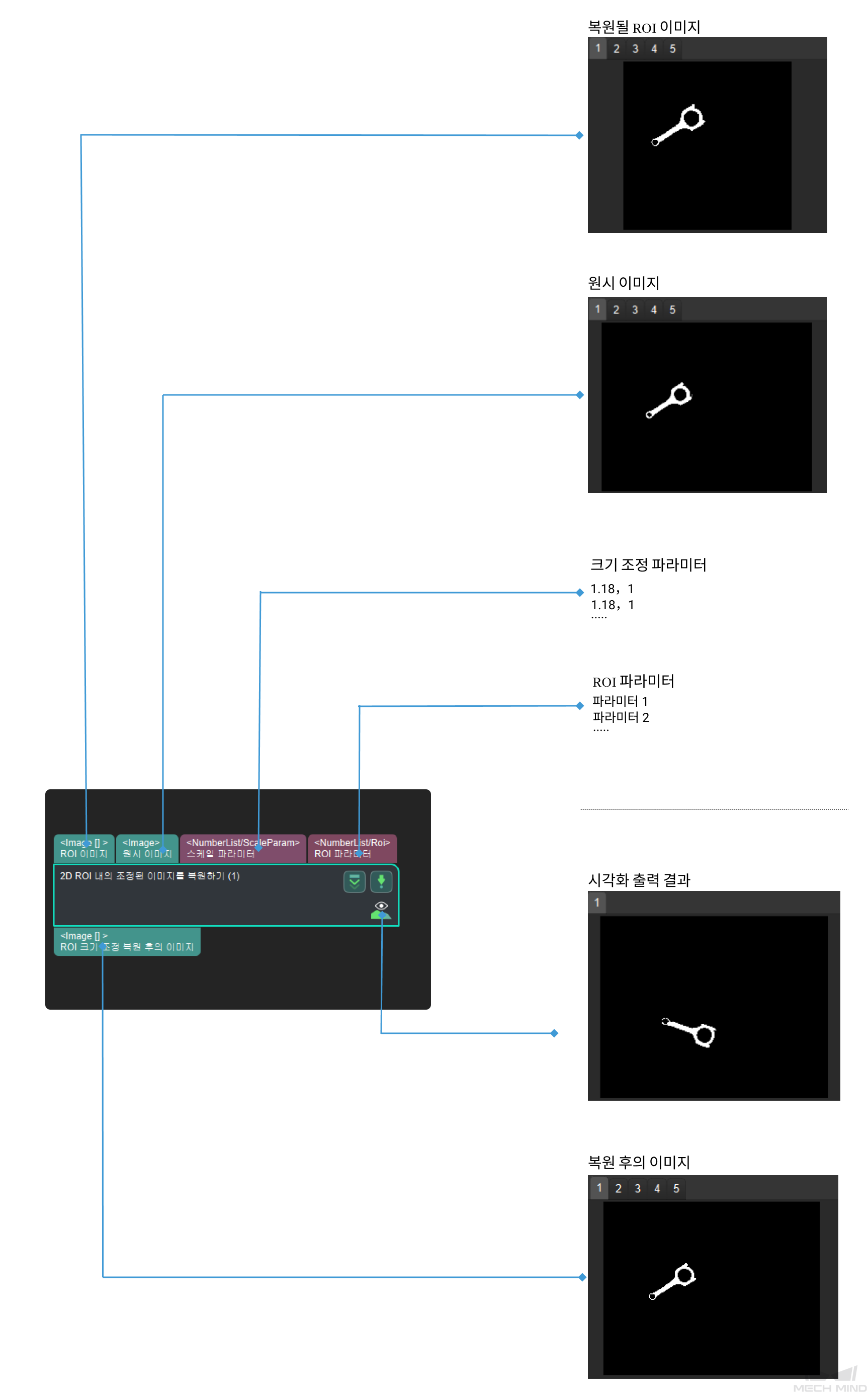 recover scaled images in 2d roi input and output