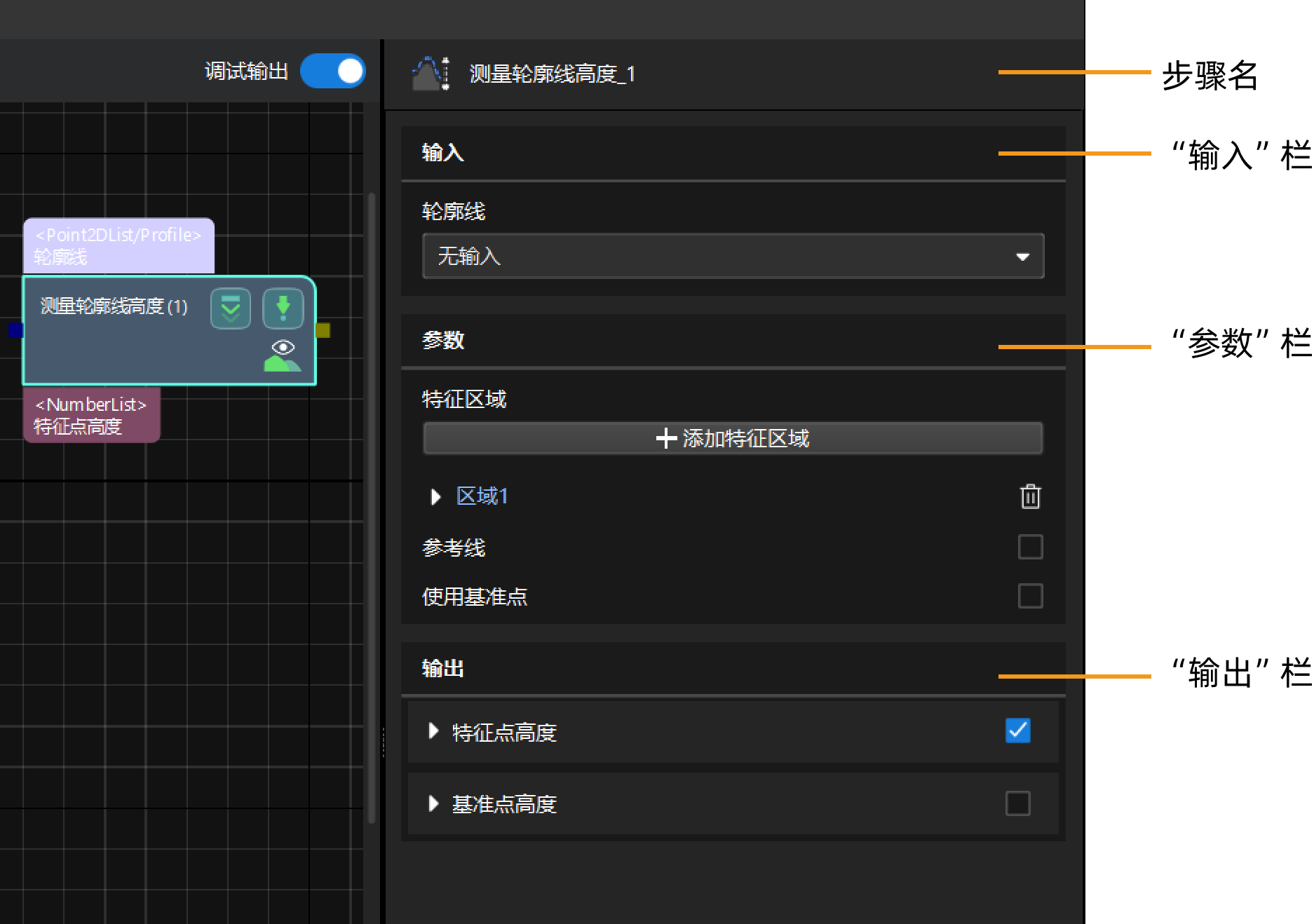 parameter configuration panel 0