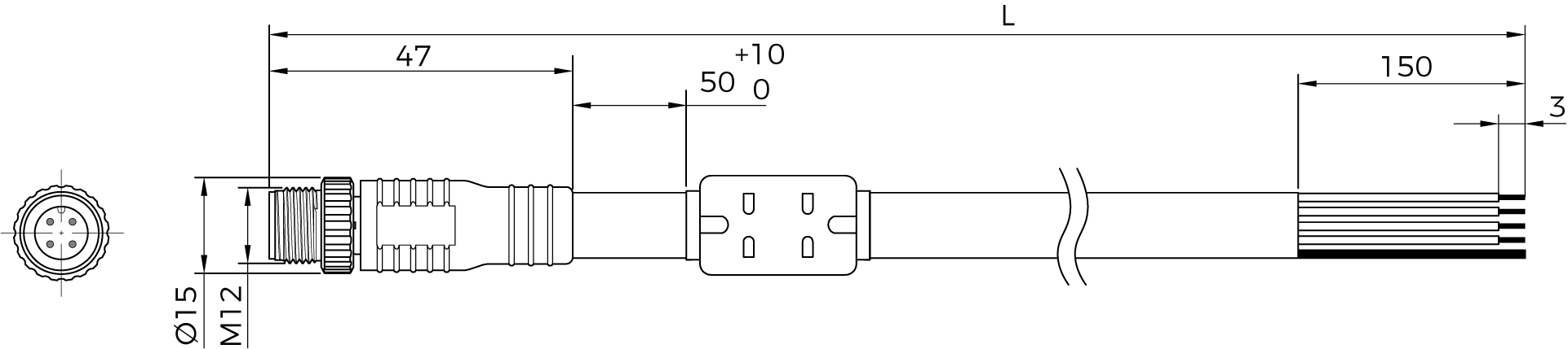 power cable straight