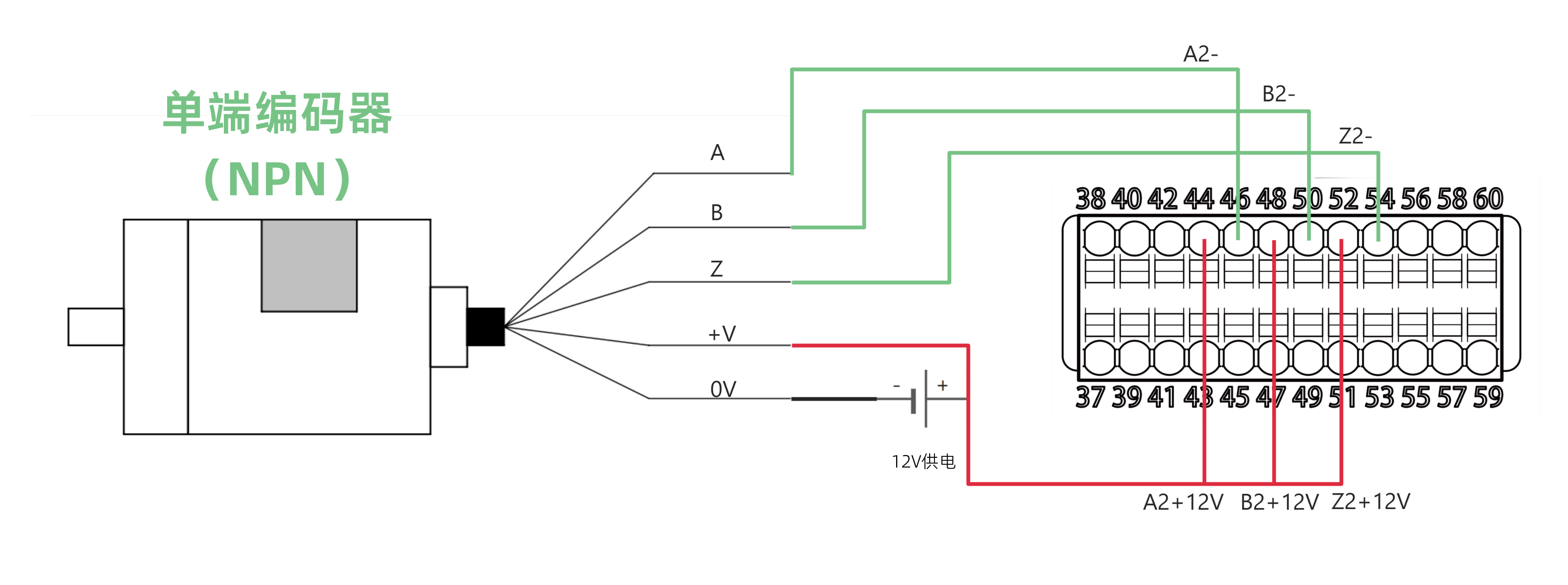 connect single ended encoder npn 12v