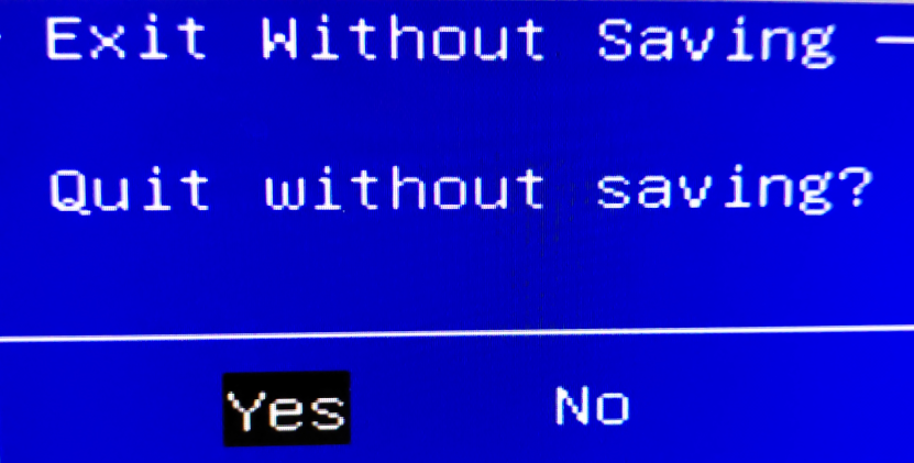 bios quit without saving